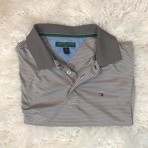 Tommy Hilfiger golf gray striped polo shirt size m